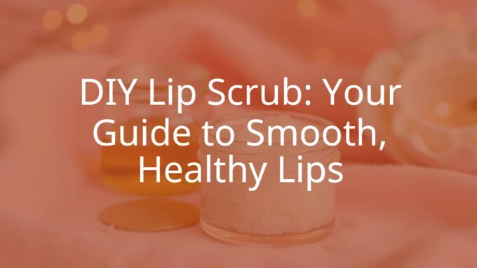 DIY lip scrub with sugar, honey, and coconut oil in a small jar, fresh and natural ingredients, soft pink and golden tones, cozy and inviting, realistic.