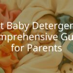 A happy baby wrapped in a soft, clean blanket, surrounded by colorful baby clothes and a gentle laundry detergent bottle, warm and cozy atmosphere, realistic.