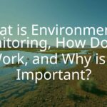 A serene landscape with clean air, water, and soil, showing scientists collecting samples, bright natural lighting, realistic.