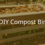 DIY compost bin made from wooden pallets, filled with organic waste like vegetable scraps and leaves, in a backyard garden setting, bright and natural lighting, realistic.