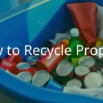 A clean, organized blue recycling bin filled with sorted items like paper, plastic bottles, and cans, bright natural lighting, realistic style.