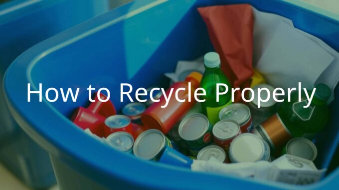 A clean, organized blue recycling bin filled with sorted items like paper, plastic bottles, and cans, bright natural lighting, realistic style.