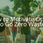 A group of diverse people happily using reusable bags and containers at a farmers market, sunny day, eco-friendly vibe, realistic.