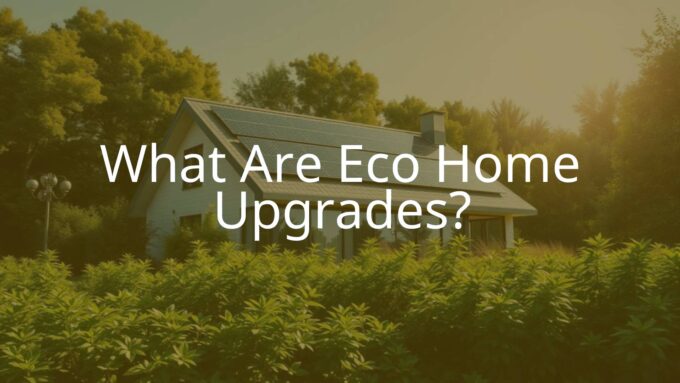 A modern eco-friendly house with solar panels, green roof, and energy-efficient windows, surrounded by lush plants, sunny day, realistic.