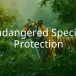 A majestic tiger in a lush green forest, endangered species protection, conservation theme, realistic and hopeful.