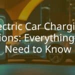 Modern electric car charging station at night, futuristic design, glowing blue charging port, sleek electric vehicle plugged in, urban background, clean energy vibe, realistic.
